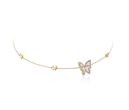 925 Silver Butterfly Necklace for Women - Minimalist Design
