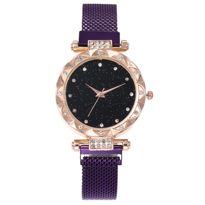 Starry Diamond Women's Watch and Bracelet Gift Set