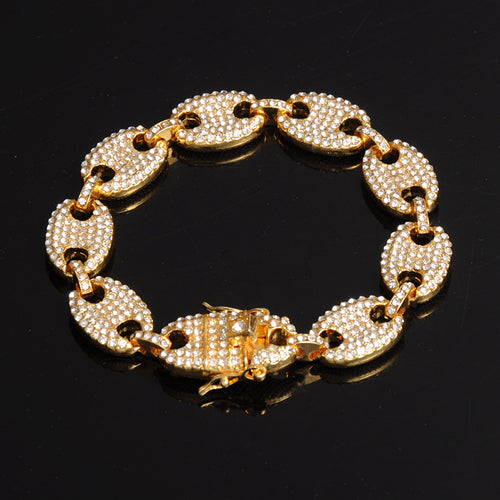 Colorful Diamond-studded Hip Hop Men's Cuban Bracelet