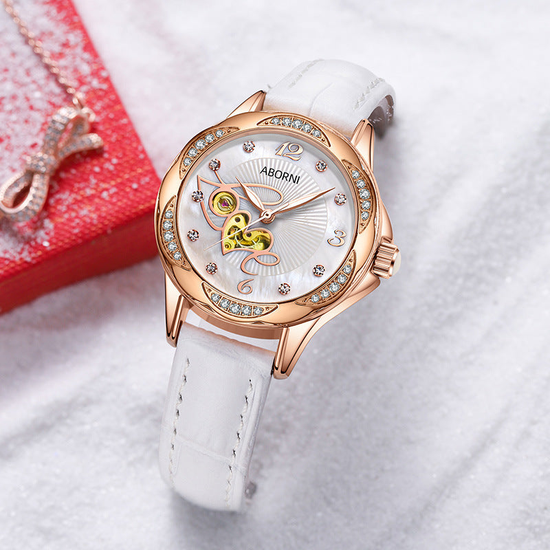 Women's Swiss Waterproof Mechanical Watch with Luminous Feature