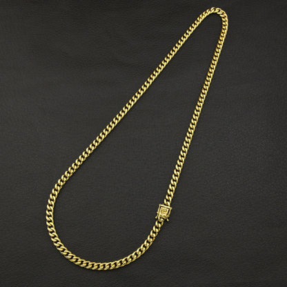 Men's Stainless Steel Cuban Chain Necklace with Clasp