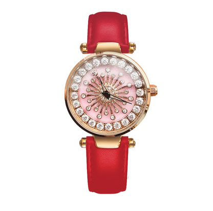 "Fashionable Women's Quartz Watch with Leather Band"