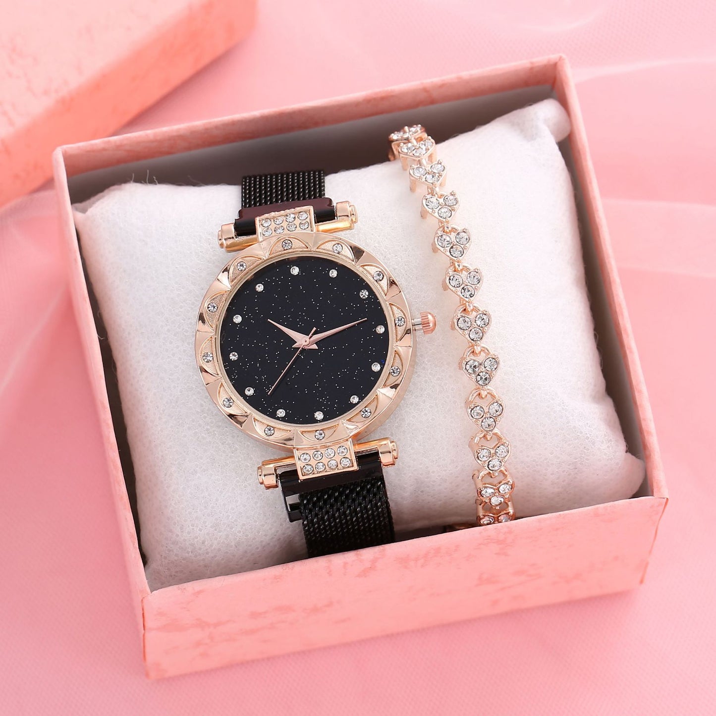 Starry Diamond Women's Watch and Bracelet Gift Set