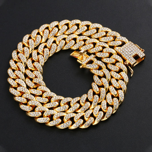 Hip-Hop Alloy Necklace with 12mm Wide Butterfly Clasp