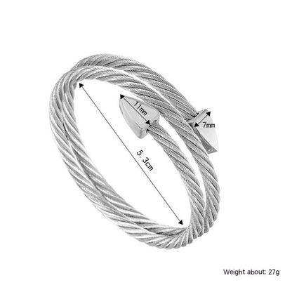 Men's Steel Wire Bracelet - Hip Hop Punk Fashion Accessory