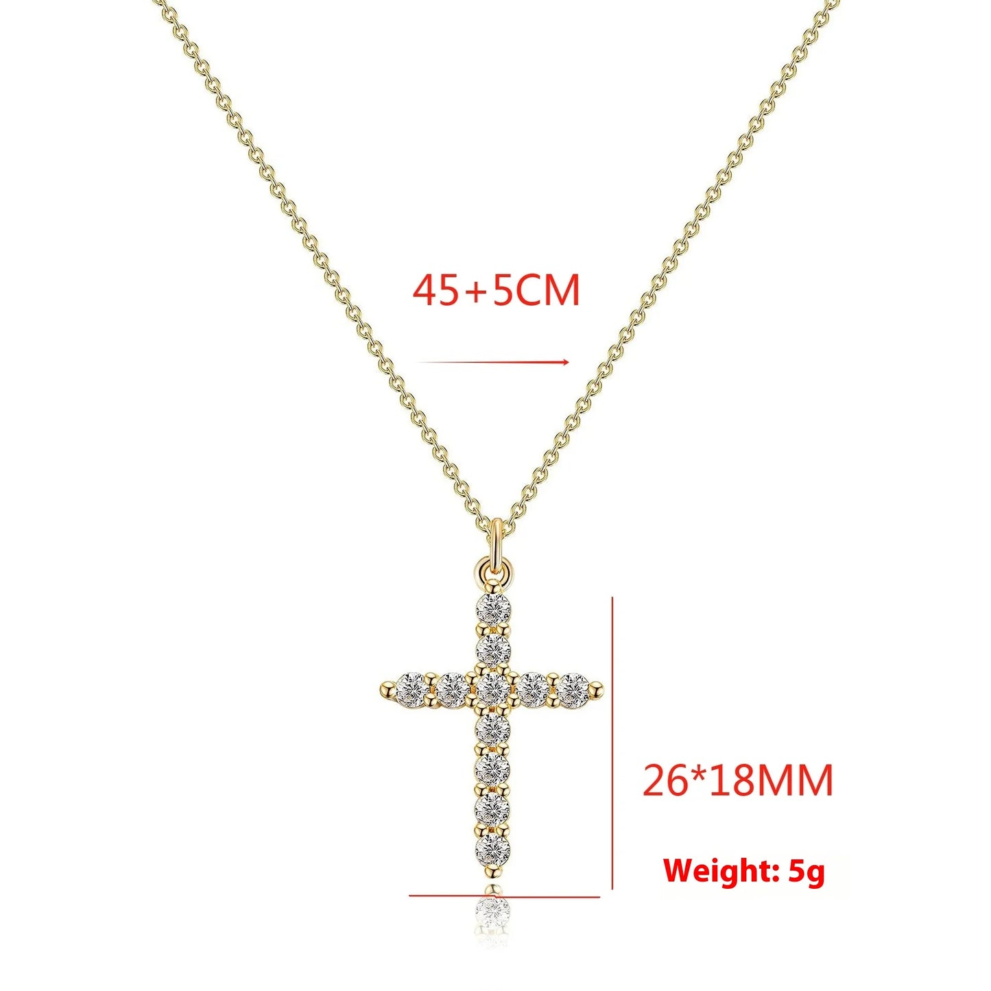 Rotatable Cross Crown Diamond Necklace