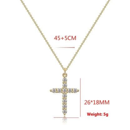 Rotatable Cross Crown Diamond Necklace