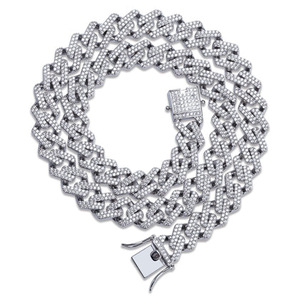 Men's Hip Hop Miami Cuban Link Necklace with Zirconia