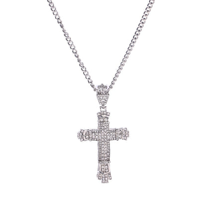Hip Hop Cross Necklace with Diamond Pendant for Men