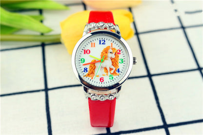 Unicorn Kids Belt Watch with Cartoon Design and Quartz Movement