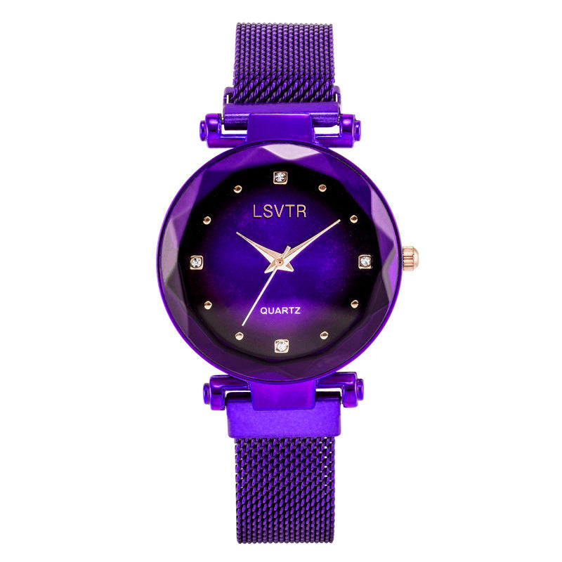 Wholesale Women's Quartz Starry Sky Watch with Magnet Band