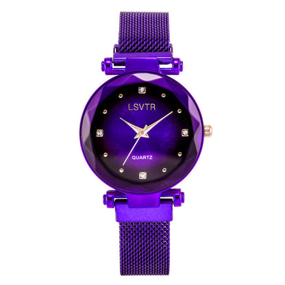 Wholesale Women's Quartz Starry Sky Watch with Magnet Band