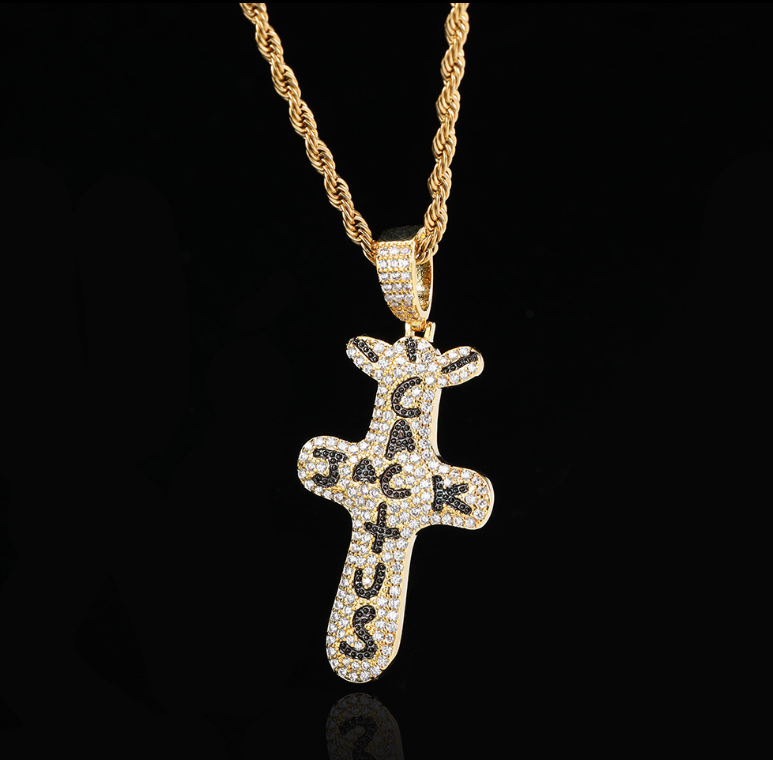 Hip Hop Jewelry with Zircon Pendant Cross Necklace