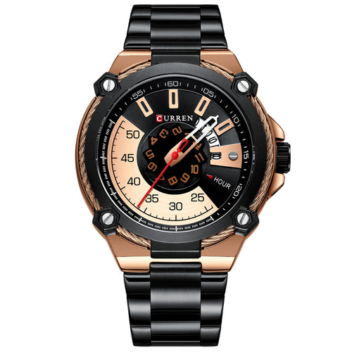 CURREN Men's Quartz Watch with Stainless Steel Band