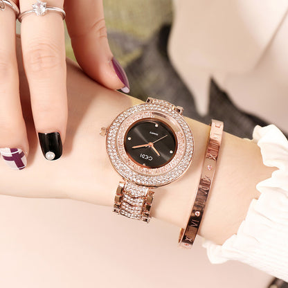 GEDI Women's Retro Diamond-Studded Steel Watch