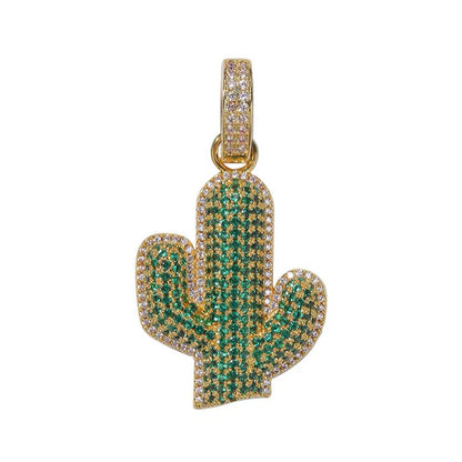 Cactus Pendant Necklace for Couples and Hip-Hop Style
