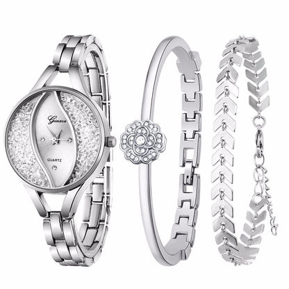 Fashionable Quartz Watch and Bracelet Set for Women