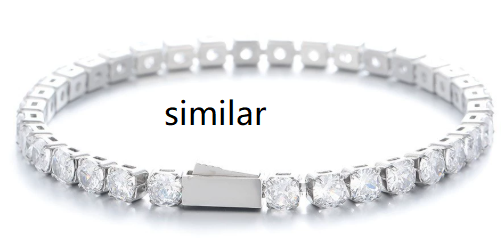Hip Hop Spring Buckle Single Row Tennis Chain Bracelet