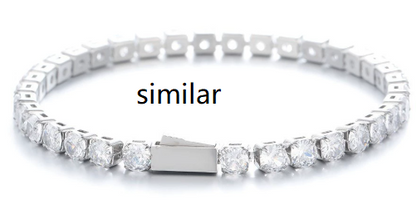 Hip Hop Spring Buckle Single Row Tennis Chain Bracelet