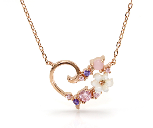 Shell Flower Alphabet Necklace in S925 Silver