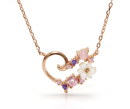 Shell Flower Alphabet Necklace in S925 Silver