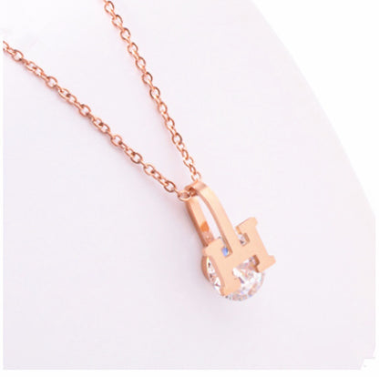 Rose Gold Four Leaf Clover Necklace for Women