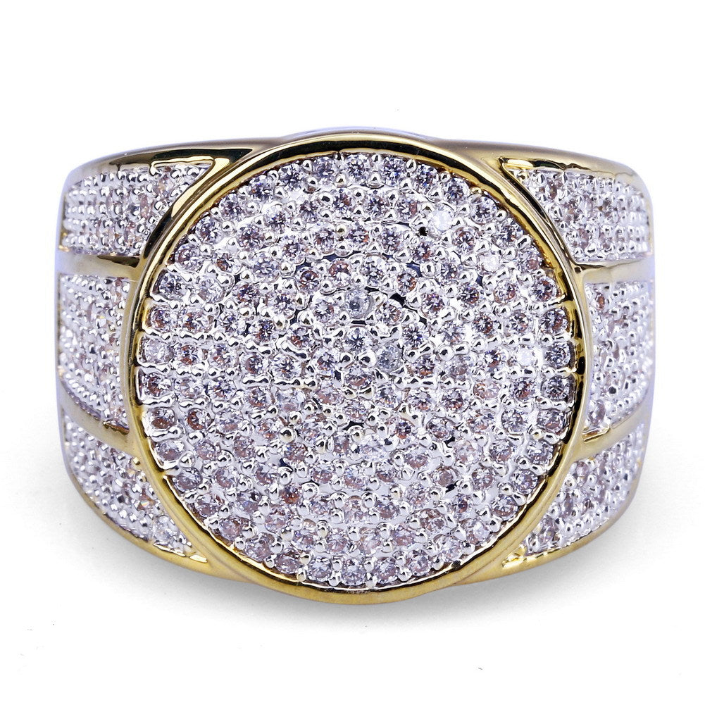 118K Gold Plated Hip Hop Ring with Zircon Stones