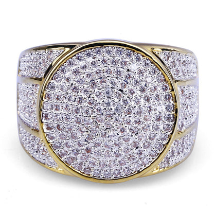 118K Gold Plated Hip Hop Ring with Zircon Stones