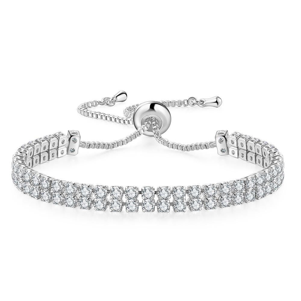 Double Row Zircon Rhinestone Bracelet for Women