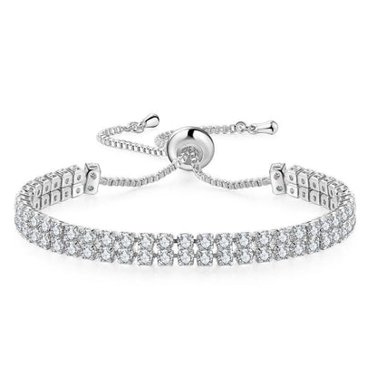 Double Row Zircon Rhinestone Bracelet for Women