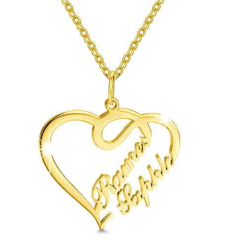 Personalized Heart Shaped Letter Necklace in 925 Silver