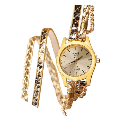 Women's Braided Bracelet with Trendy Watch Combo