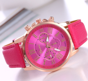 Women's Leather Strap Roman Numeral Watch for All