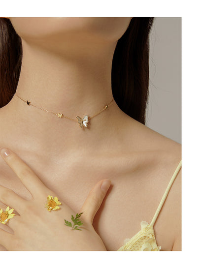925 Silver Butterfly Necklace for Women - Minimalist Design