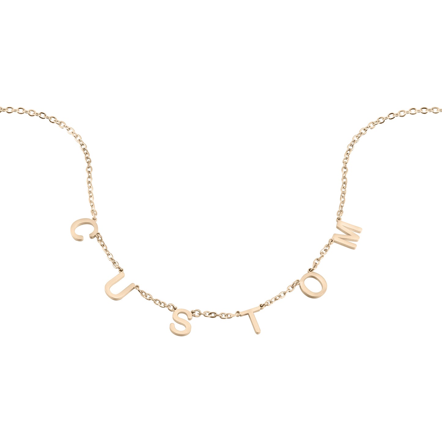 Custom DIY Stainless Steel Initial Necklace in 18K Gold