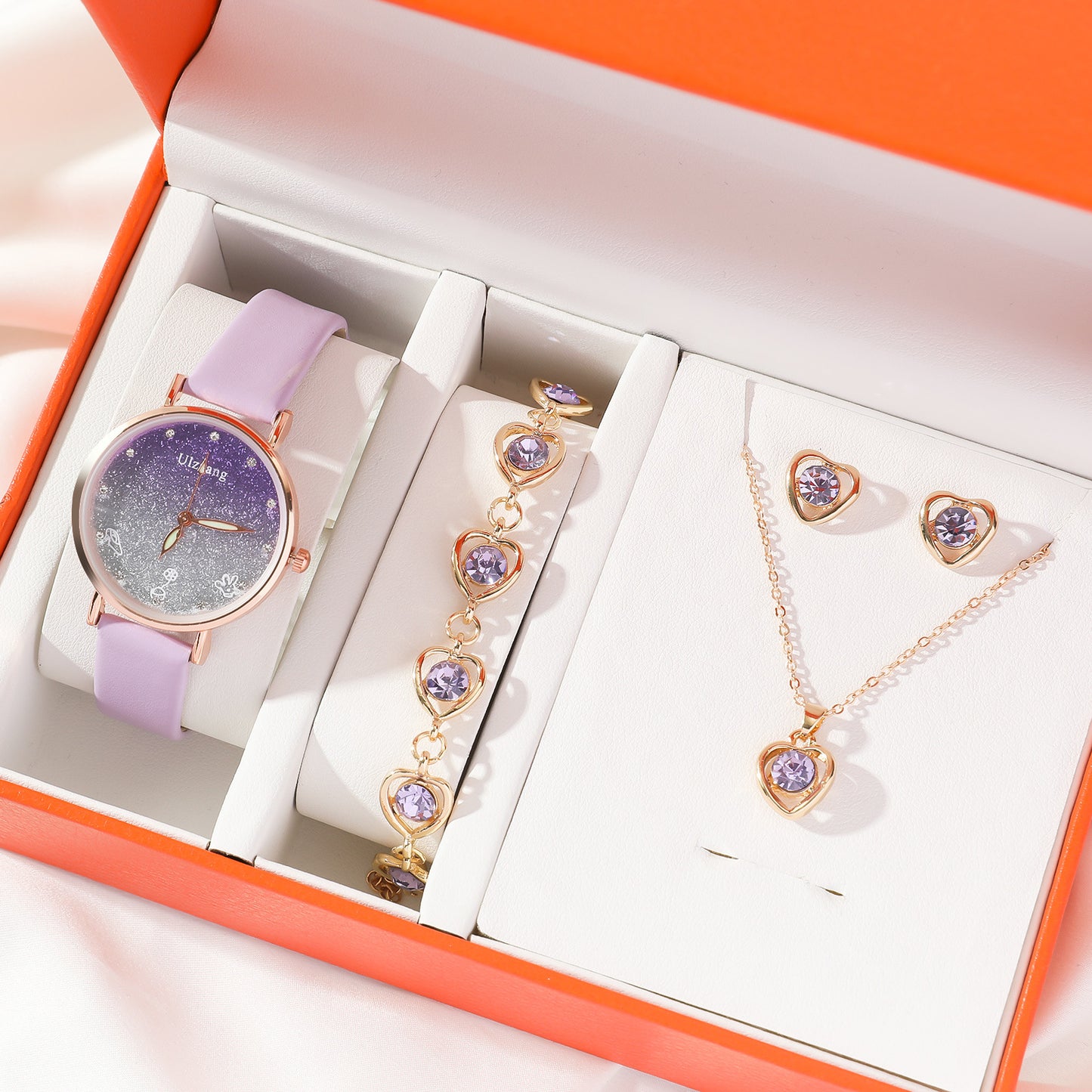 Elegant Green Quartz Watch Bracelet with Accessory Set