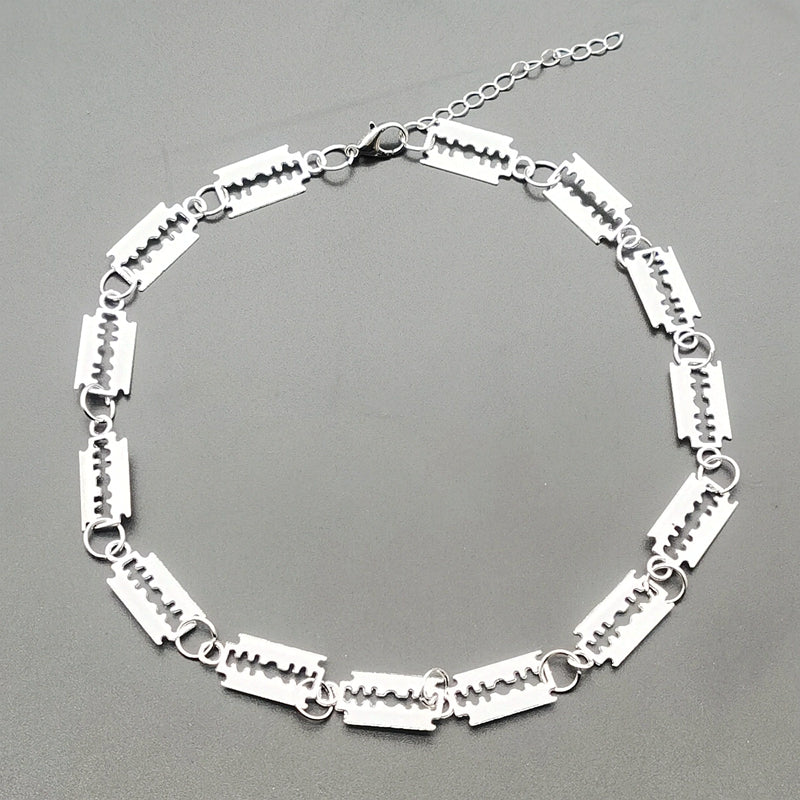 Unisex Hip Hop Fashion Alloy Blade Necklace for Parties