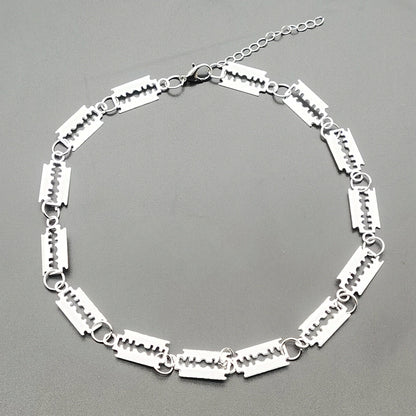 Unisex Hip Hop Fashion Alloy Blade Necklace for Parties