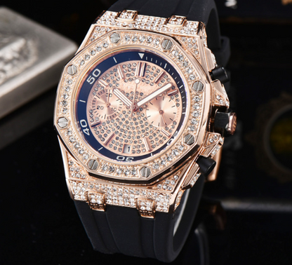 Luxury Diamond Quartz Watch with Stylish Band