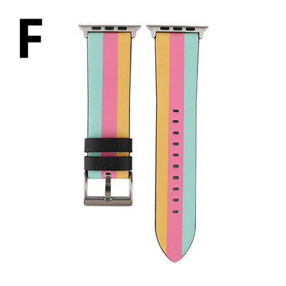 Leather Watch Strap with Flag Design