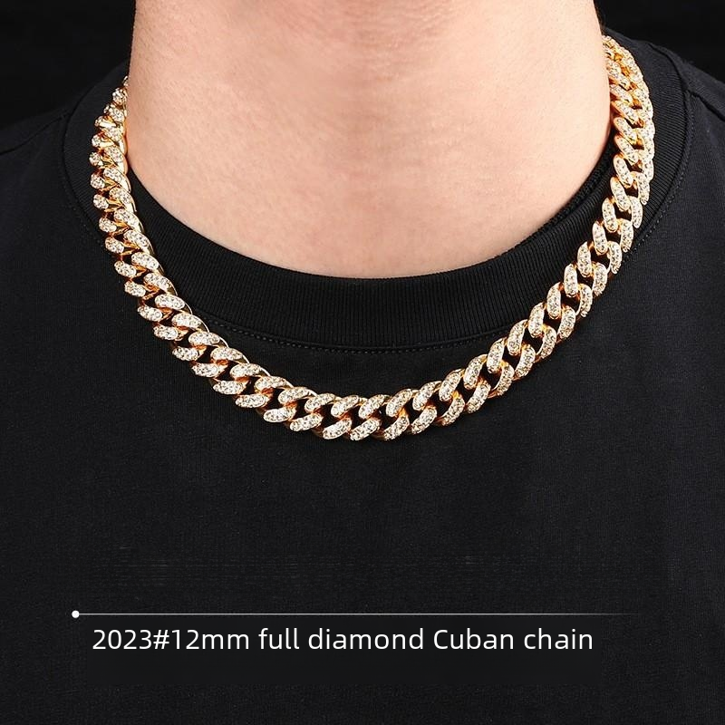 High-Quality Men's Cuban Link Chain - 12mm Hip Hop Style