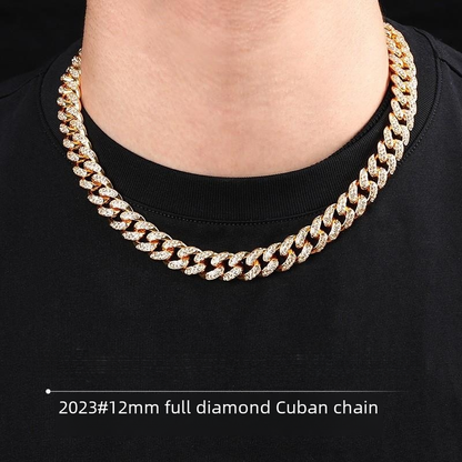 High-Quality Men's Cuban Link Chain - 12mm Hip Hop Style