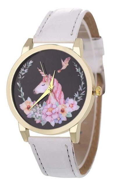 Unicorn Pattern Women's Watch - Cute Cartoon Design