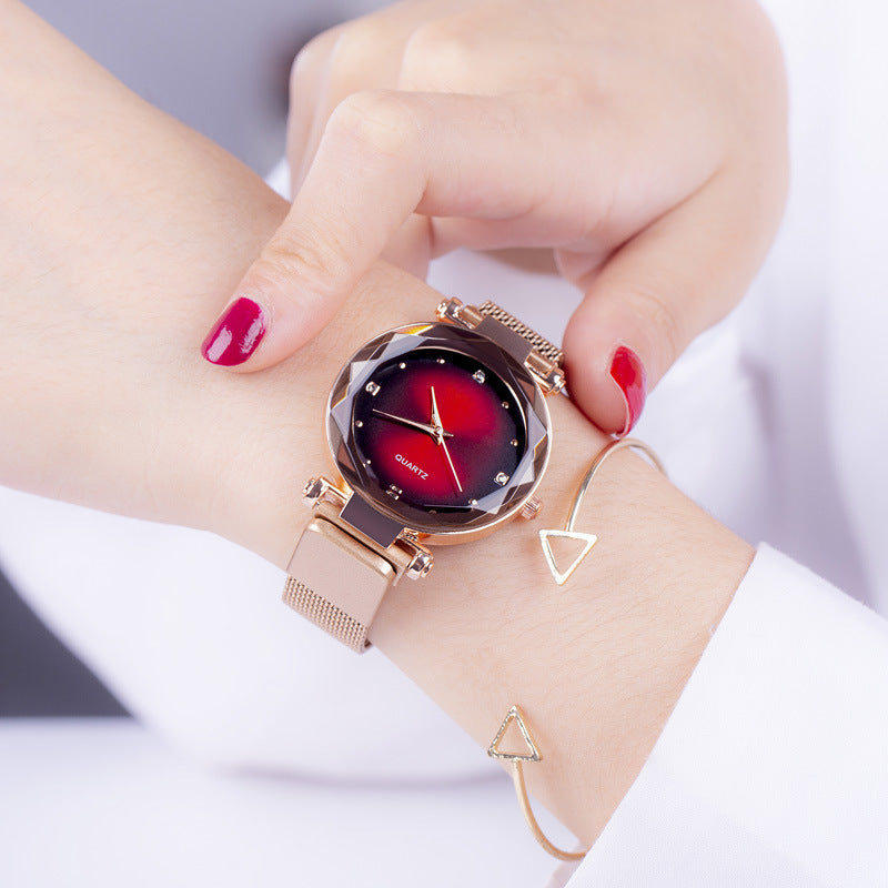 Wholesale Women's Quartz Starry Sky Watch with Magnet Band