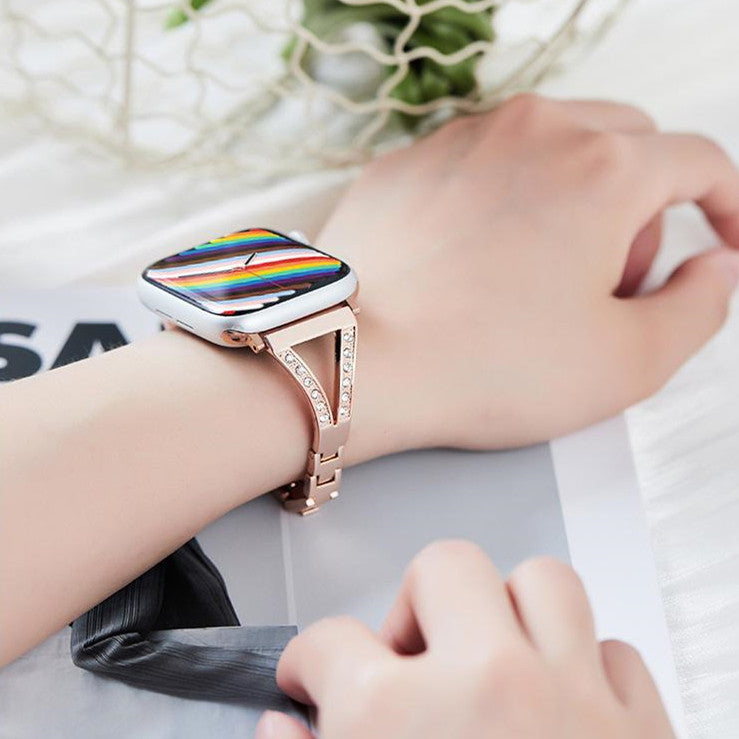 Metal Diamond Stainless Steel Watch Strap