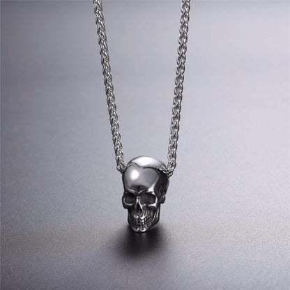 Punk Skull Pendant, Vintage Hip Hop Necklace