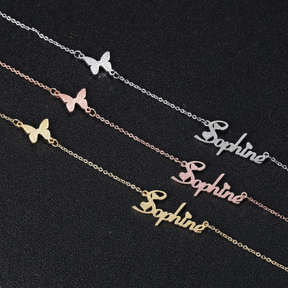 Custom Stainless Steel Name Pendant Necklace for Women