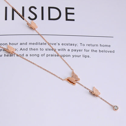 Rose Gold Four Leaf Clover Necklace for Women