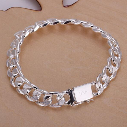 Stylish Silver-Plated Men's Side Buckle Bracelet