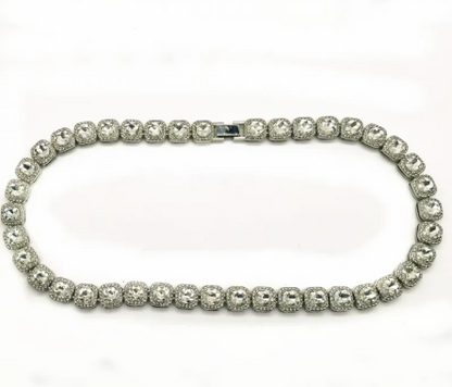Men's Hip Hop Square Glass Cuban Chain